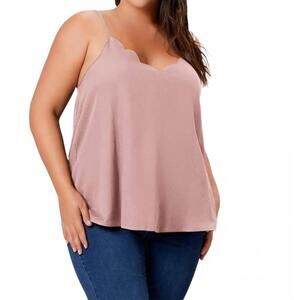 NEW SWEET LOVELY BY JEN scalloped blouse in dusty pink